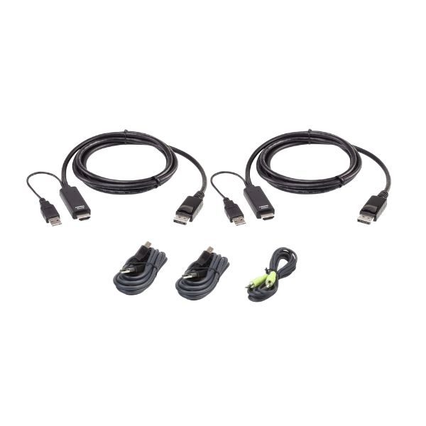 2L-7D02UHDPX5 - Bộ cáp KVM bảo mật màn hình kép đa năng USB 1,8M